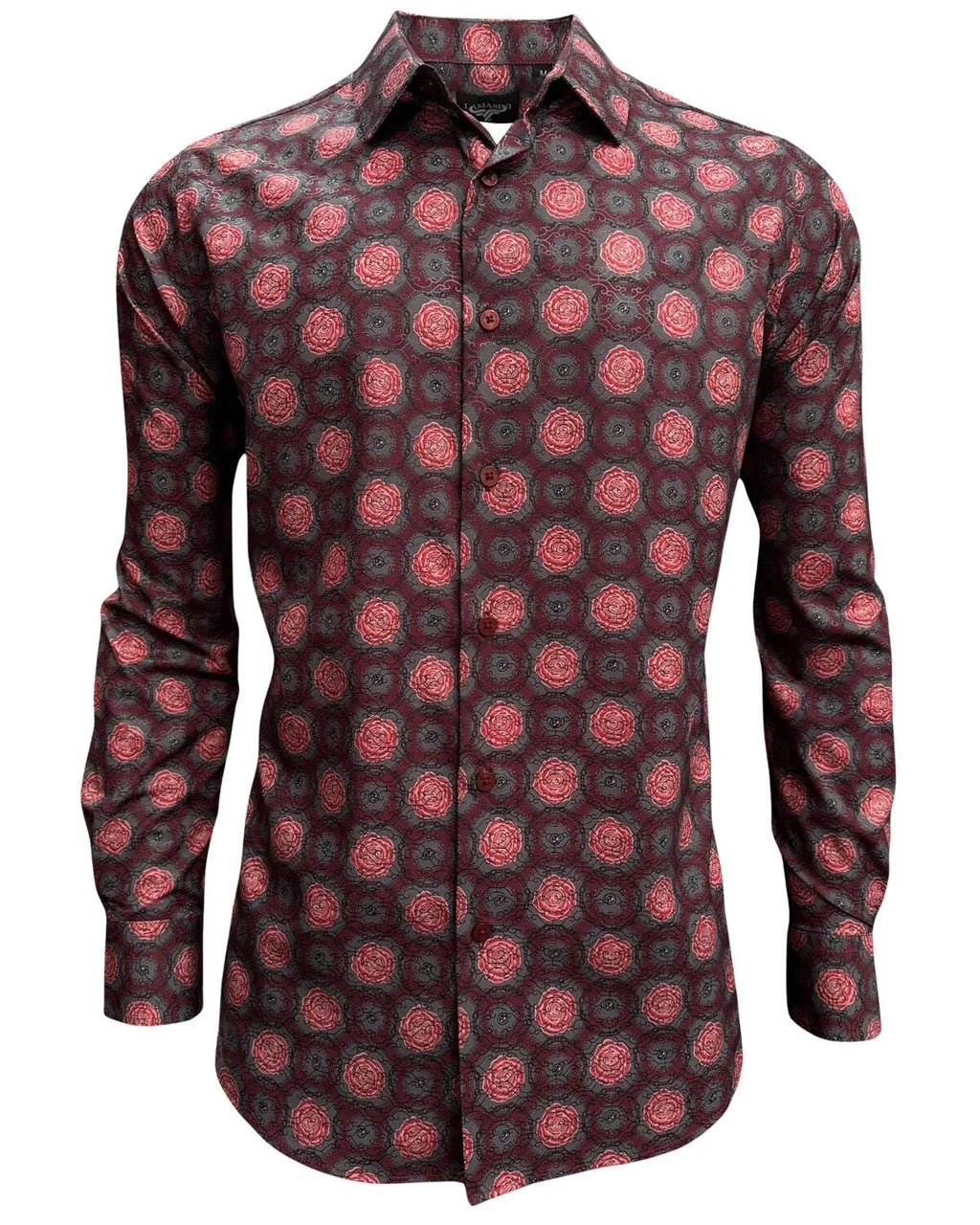 Lamasini - Stretch Fit Shirt Burgundy 2044 LAM-3855