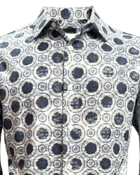 Lamasini - Rosette Print Shirt White Lamasini 2044 LAM-3856