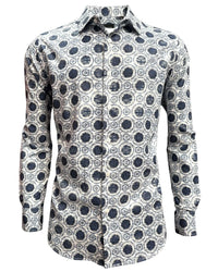 Lamasini - Rosette Print Shirt White Lamasini 2044 LAM-3856