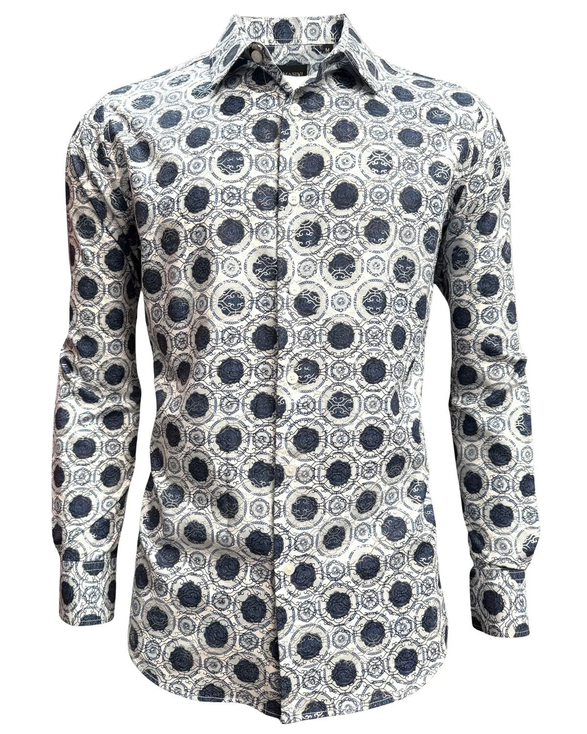 Lamasini - Rosette Print Shirt White Lamasini 2044 LAM-3856