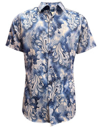 Lamasini - Abstract Print Shirt Blue 2046 LAM-3862