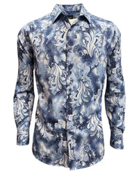 Lamasini - Abstract Print Shirt Blue 2046 LAM-3862