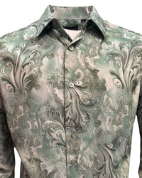 Lamasini - Watercolor Print Shirt Green 2046 LAM-3861
