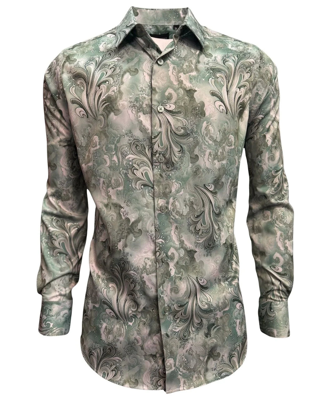 Lamasini - Watercolor Print Shirt Green 2046 LAM-3861