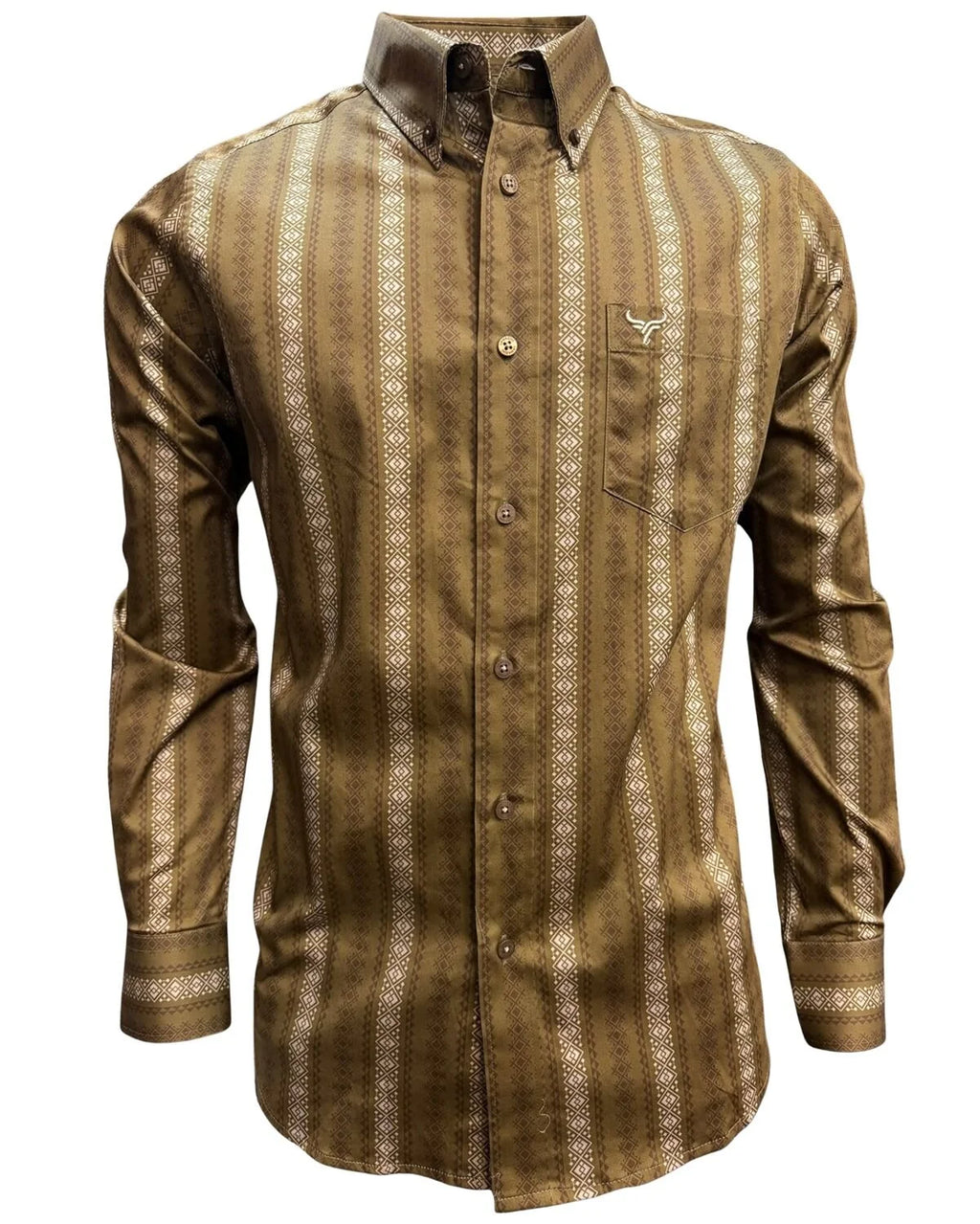 Lamasini - Western Stripe Shirt Camel  2048 LAM-3946