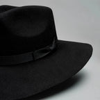 Fedora 50X Indiana Style (50% Wool 50% Buffalo Fur) Fur Felt Hat-Black - OriginalWestern.com