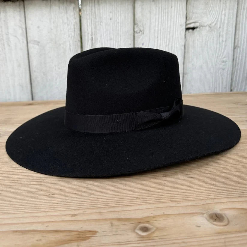 Fedora 50X Indiana Style (50% Wool 50% Buffalo Fur) Fur Felt Hat-Black - OriginalWestern.com