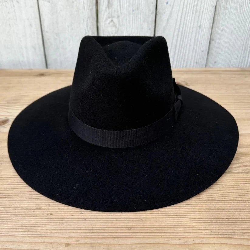 Fedora 50X Indiana Style (50% Wool 50% Buffalo Fur) Fur Felt Hat-Black - OriginalWestern.com