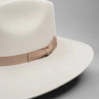 Fedora 50X Indiana Style (50% Wool 50% Buffalo Fur) Fur Felt Hat - Bone - OriginalWestern.com