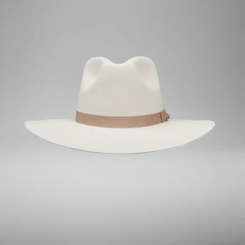 Fedora 50X Indiana Style (50% Wool 50% Buffalo Fur) Fur Felt Hat - Bone - OriginalWestern.com