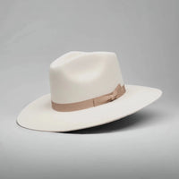 Fedora 50X Indiana Style (50% Wool 50% Buffalo Fur) Fur Felt Hat - Bone - OriginalWestern.com