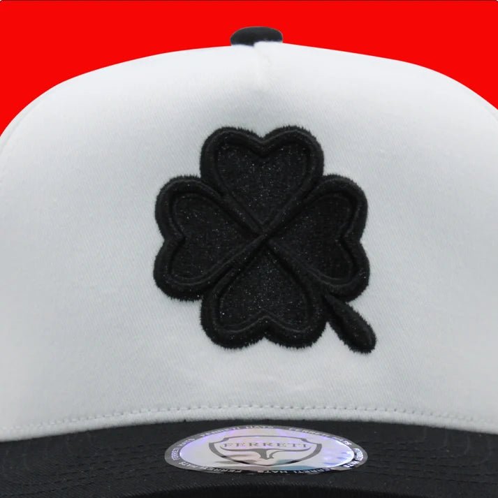 FERRETI HATS PREMIUM FT09 Trebol Baseball Cap For Men - Black/White - OriginalWestern.com