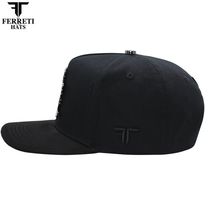 FERRETI HATS PREMIUM FT116 The Lucky Red Baseball Cap For Men - Black - OriginalWestern.com