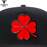 FERRETI HATS PREMIUM FT116 The Lucky Red Baseball Cap For Men - Black - OriginalWestern.com
