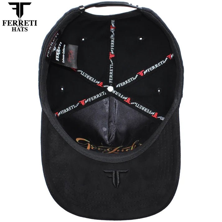 FERRETI HATS PREMIUM FT116 The Lucky Red Baseball Cap For Men - Black - OriginalWestern.com