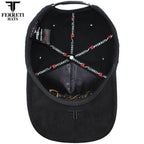 FERRETI HATS PREMIUM FT116 The Lucky Red Baseball Cap For Men - Black - OriginalWestern.com
