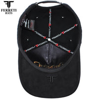 FERRETI HATS PREMIUM FT116 The Lucky Red Baseball Cap For Men - Black - OriginalWestern.com