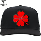 FERRETI HATS PREMIUM FT116 The Lucky Red Baseball Cap For Men - Black - OriginalWestern.com