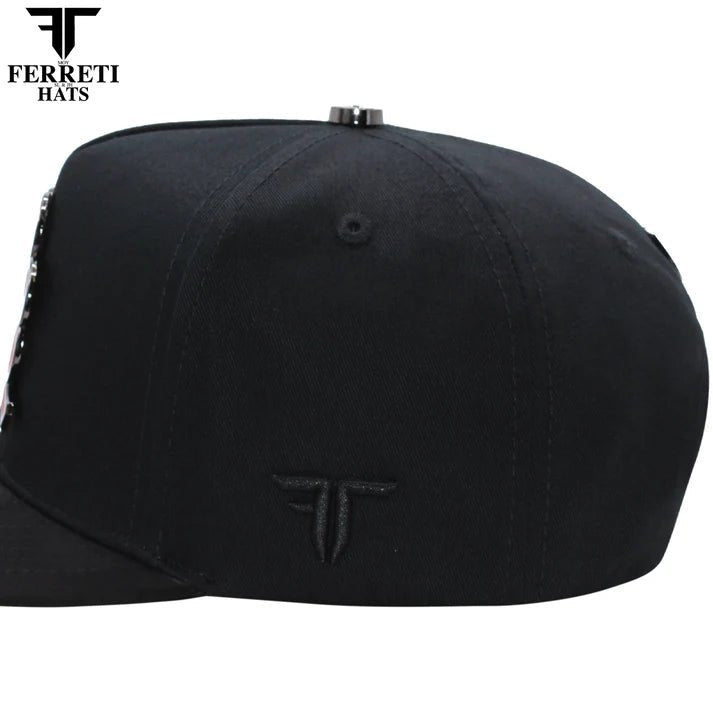 FERRETI HATS PREMIUM FT116 The Lucky Red Baseball Cap For Men - Black - OriginalWestern.com