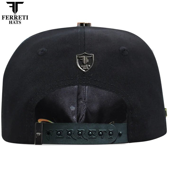 FERRETI HATS PREMIUM FT116 The Lucky Red Baseball Cap For Men - Black - OriginalWestern.com