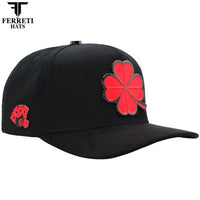 FERRETI HATS PREMIUM FT116 The Lucky Red Baseball Cap For Men - Black - OriginalWestern.com
