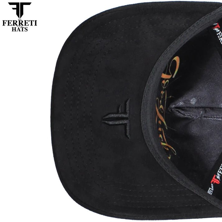 FERRETI HATS PREMIUM FT116 The Lucky Red Baseball Cap For Men - Black - OriginalWestern.com