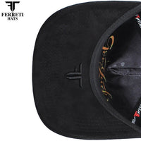 FERRETI HATS PREMIUM FT116 The Lucky Red Baseball Cap For Men - Black - OriginalWestern.com