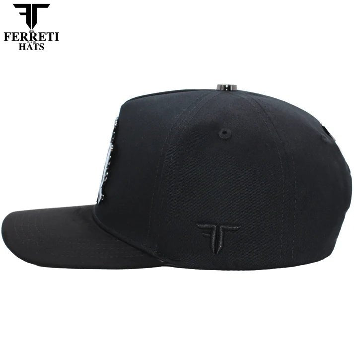 FERRETI HATS PREMIUM FT116BB The Lucky Black on Black Baseball Cap For Men - OriginalWestern.com