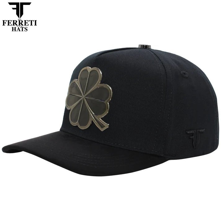 FERRETI HATS PREMIUM FT116BB The Lucky Black on Black Baseball Cap For Men - OriginalWestern.com
