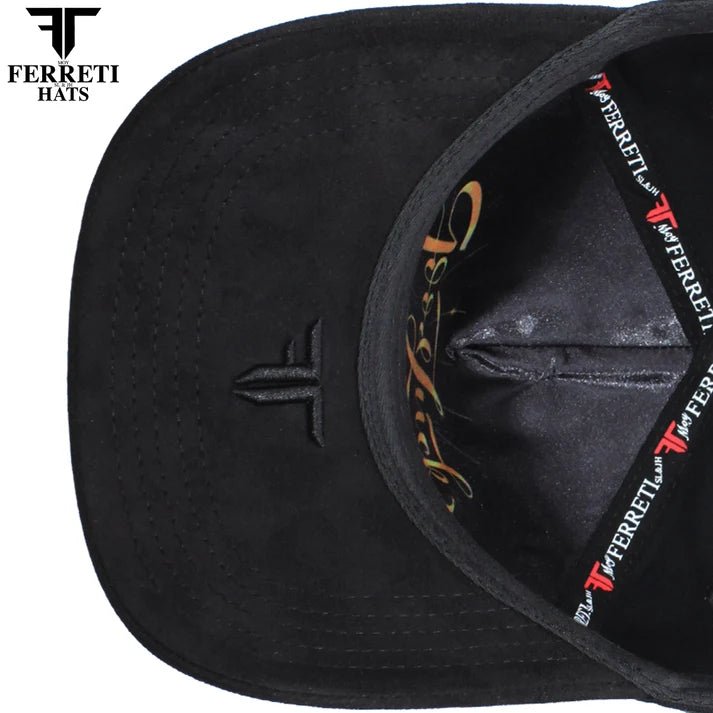 FERRETI HATS PREMIUM FT116BB The Lucky Black on Black Baseball Cap For Men - OriginalWestern.com