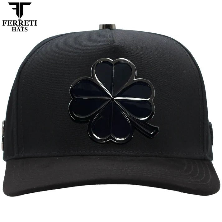 FERRETI HATS PREMIUM FT116BB The Lucky Black on Black Baseball Cap For Men - OriginalWestern.com