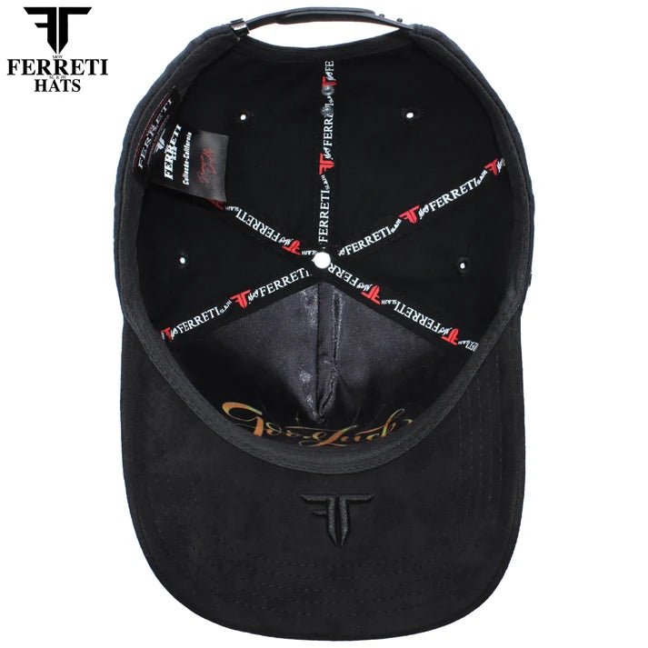 FERRETI HATS PREMIUM FT116BB The Lucky Black on Black Baseball Cap For Men - OriginalWestern.com