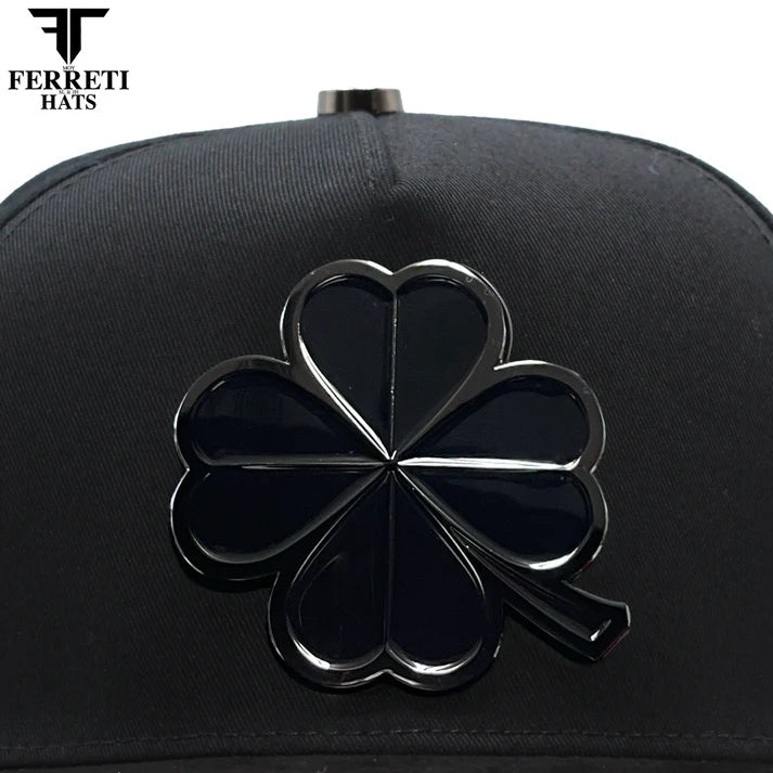 FERRETI HATS PREMIUM FT116BB The Lucky Black on Black Baseball Cap For Men - OriginalWestern.com