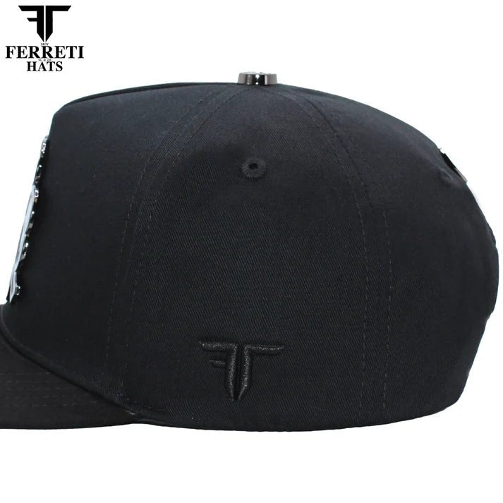 FERRETI HATS PREMIUM FT116BB The Lucky Black on Black Baseball Cap For Men - OriginalWestern.com