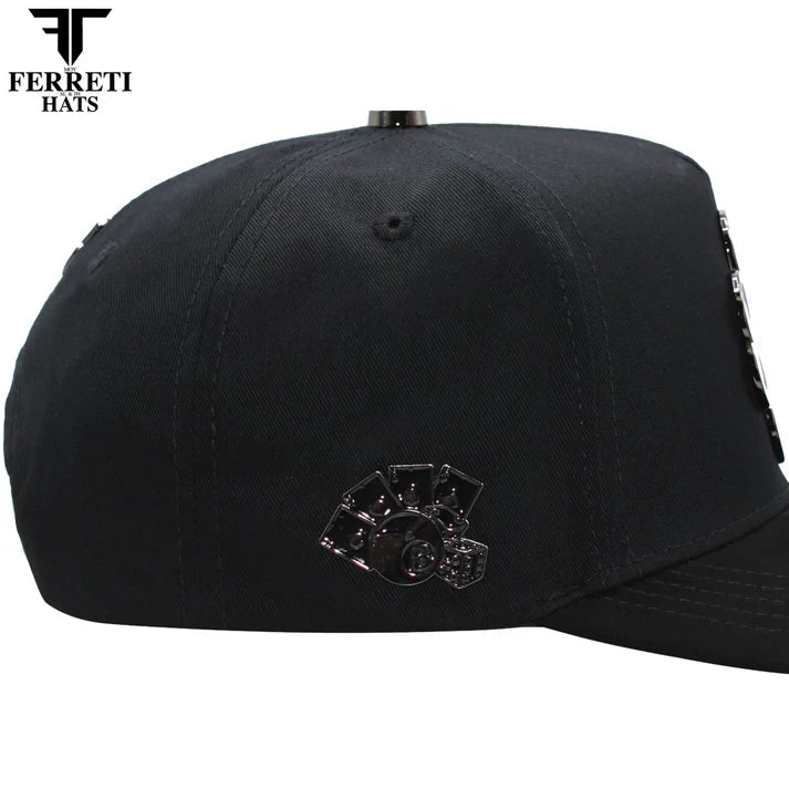 FERRETI HATS PREMIUM FT116BB The Lucky Black on Black Baseball Cap For Men - OriginalWestern.com