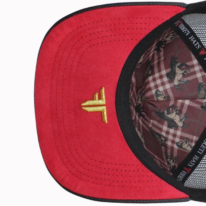 FERRETI HATS PREMIUM FT144M The Horse Mesh Baseball Cap For Men - Black - OriginalWestern.com