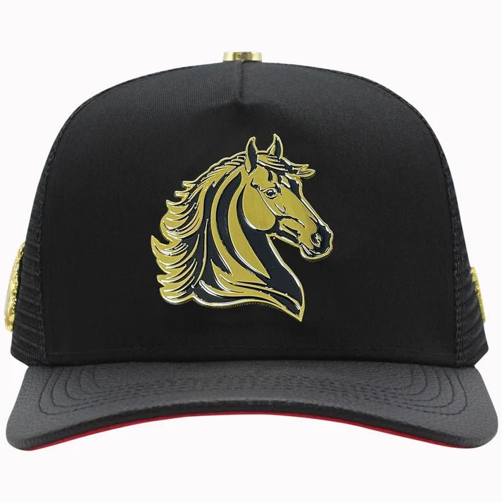 FERRETI HATS PREMIUM FT144M The Horse Mesh Baseball Cap For Men - Black - OriginalWestern.com