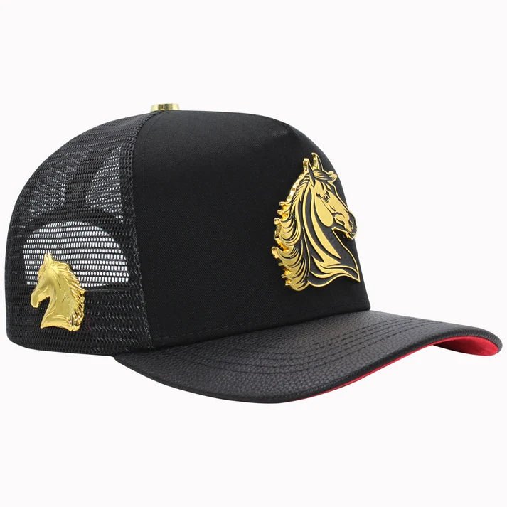 FERRETI HATS PREMIUM FT144M The Horse Mesh Baseball Cap For Men - Black - OriginalWestern.com