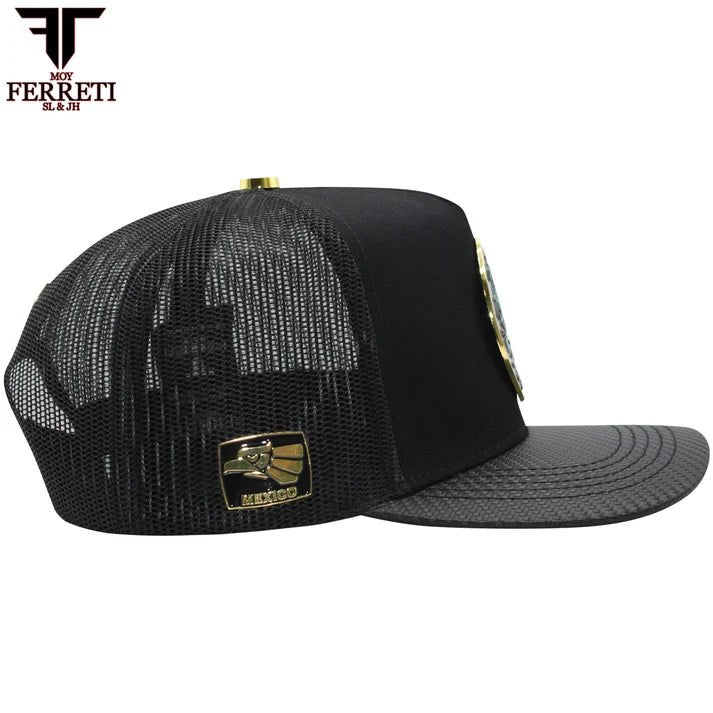 FERRETI HATS PREMIUM FT145M Mexico Shield Baseball Cap For Men - Black - OriginalWestern.com