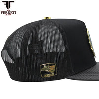 FERRETI HATS PREMIUM FT145M Mexico Shield Baseball Cap For Men - Black - OriginalWestern.com