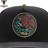 FERRETI HATS PREMIUM FT145M Mexico Shield Baseball Cap For Men - Black - OriginalWestern.com