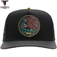 FERRETI HATS PREMIUM FT145M Mexico Shield Baseball Cap For Men - Black - OriginalWestern.com