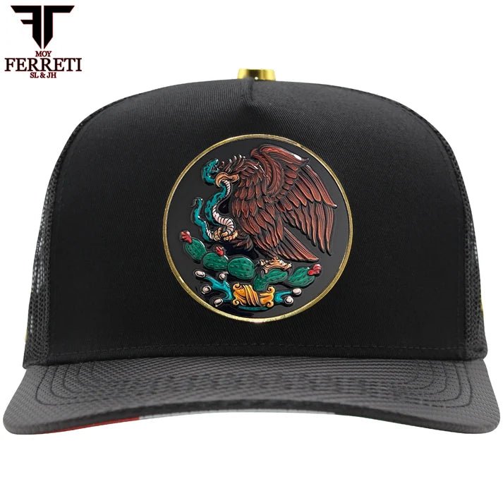 FERRETI HATS PREMIUM FT145M Mexico Shield Baseball Cap For Men - Black - OriginalWestern.com