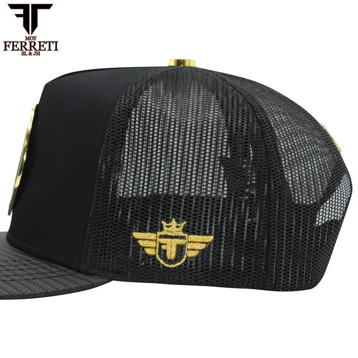 FERRETI HATS PREMIUM FT145M Mexico Shield Baseball Cap For Men - Black - OriginalWestern.com