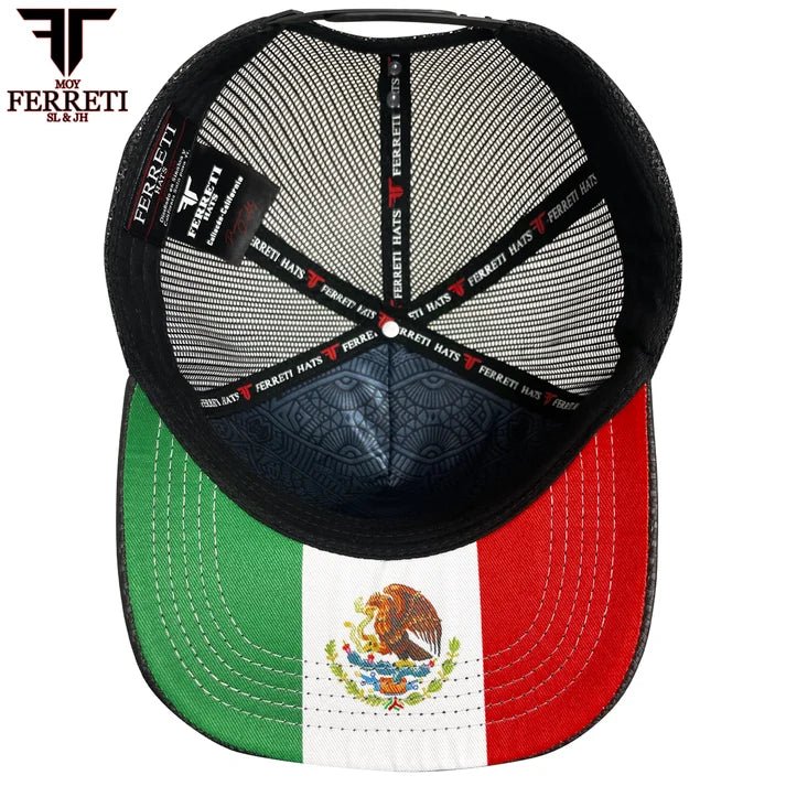 FERRETI HATS PREMIUM FT145M Mexico Shield Baseball Cap For Men - Black - OriginalWestern.com