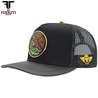 FERRETI HATS PREMIUM FT145M Mexico Shield Baseball Cap For Men - Black - OriginalWestern.com