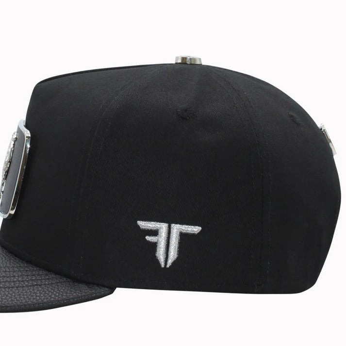FERRETI HATS PREMIUM FT146 Silver Rooster Baseball Cap For Men- Black - OriginalWestern.com