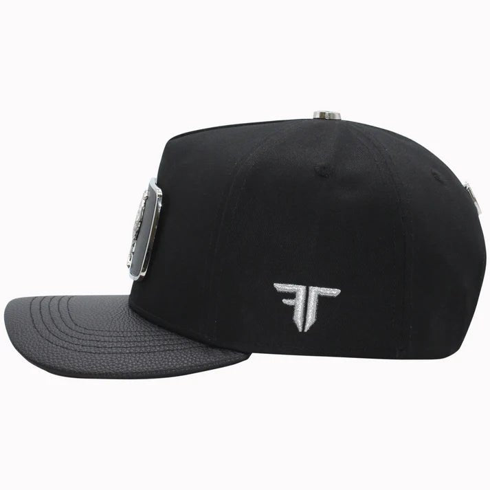 FERRETI HATS PREMIUM FT146 Silver Rooster Baseball Cap For Men- Black - OriginalWestern.com