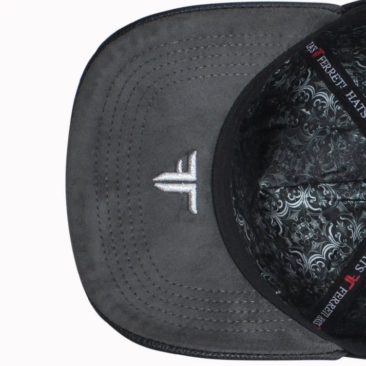 FERRETI HATS PREMIUM FT146 Silver Rooster Baseball Cap For Men- Black - OriginalWestern.com