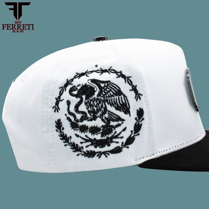 FERRETI HATS PREMIUM FT159 Mexico Flag Baseball Cap For Men - White - OriginalWestern.com